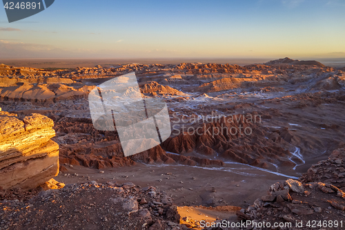 Image of Valle de la Luna at sunset in San Pedro de Atacama, Chile