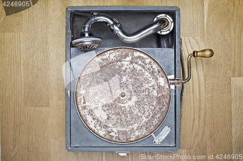 Image of Vintage turntable vinyl record player
