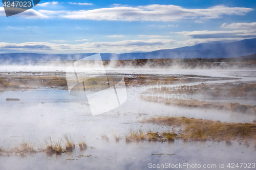 Image of Lake in sol de manana geothermal field, sud Lipez reserva, Boliv