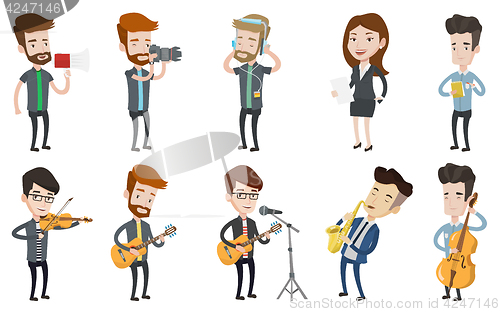 Image of Vector set of media people characters.