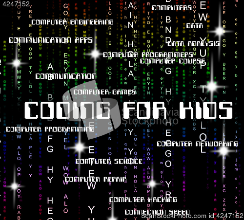 Image of Coding For Kids Means Program Words And Cipher