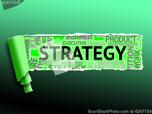 Image of Strategy Word Shows Tactics Strategic And Vision