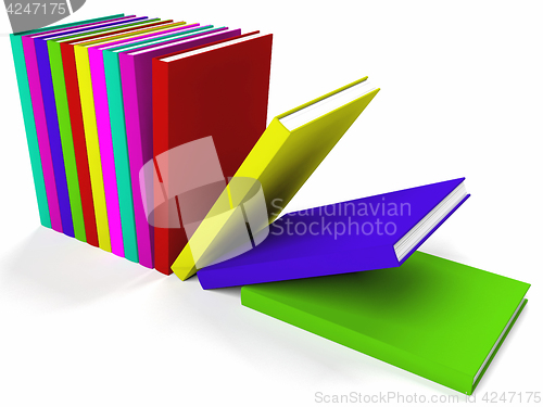 Image of Books On A Shelf Showing Learning Or Education