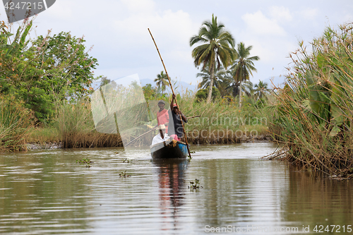 Image of Life in madagascar countryside on river