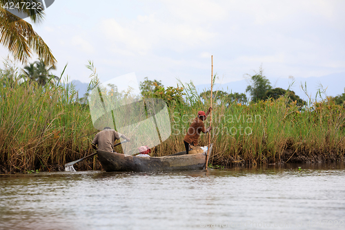 Image of Life in madagascar countryside on river