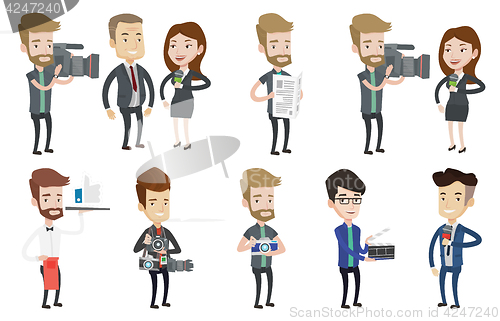 Image of Vector set of media people characters.