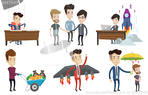 Image of Vector set of business characters.