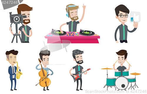 Image of Vector set of media people characters.