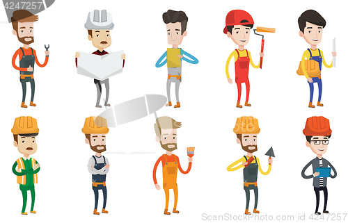 Image of Vector set of constructors and builders characters