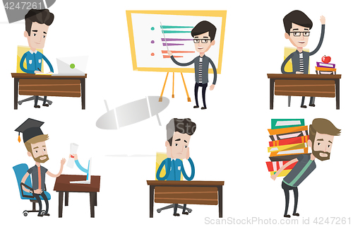 Image of Vector set of student and teacher characters.