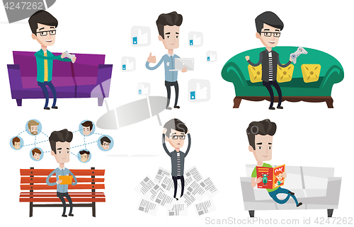 Image of Vector set of media people characters.