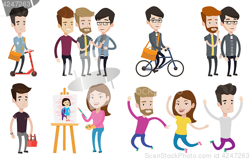 Image of Vector set of sport characters.