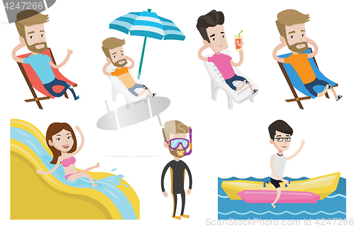 Image of Vector set of traveling people.