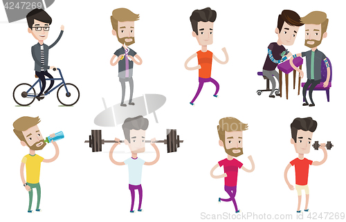 Image of Vector set of sport characters.