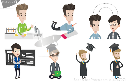 Image of Vector set of student and teacher characters.