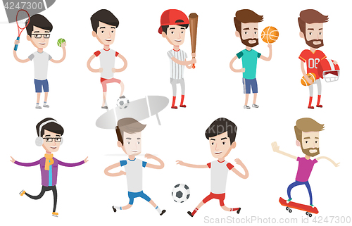 Image of Vector set of sport characters.