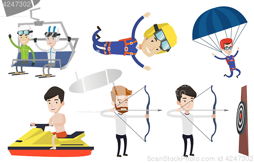 Image of Vector set of sport characters.