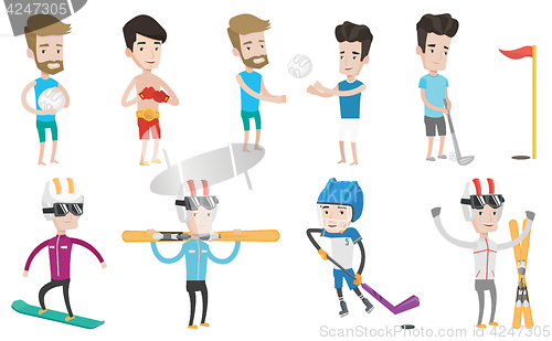 Image of Vector set of sport characters.