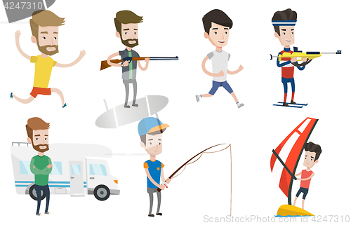 Image of Vector set of sport characters.