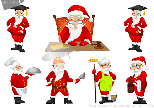 Image of Vector set for christmas with Santa Claus.