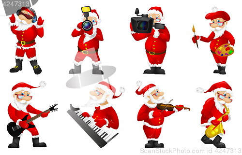 Image of Vector set for christmas with Santa Claus.