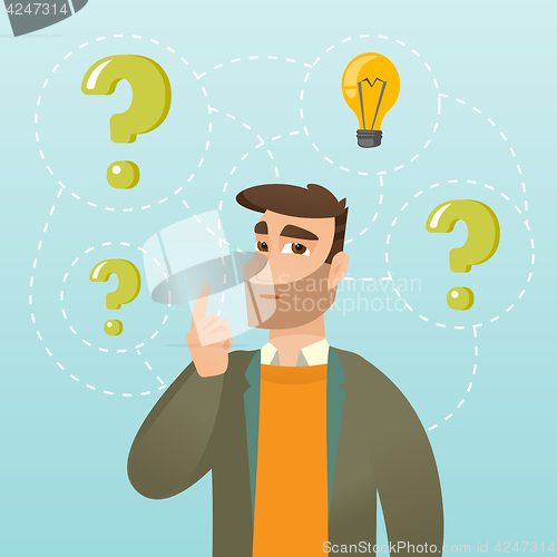 Image of Man having business idea vector illustration.