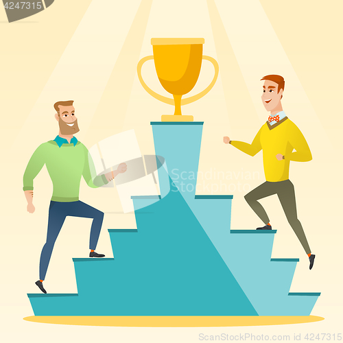 Image of Two men competing for the business award.