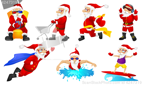 Image of Vector set for christmas with Santa Claus.