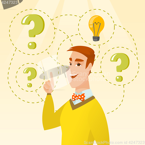 Image of Man having business idea vector illustration.