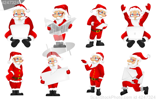 Image of Vector set for christmas with Santa Claus.