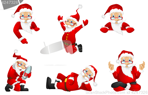 Image of Vector set for christmas with Santa Claus.