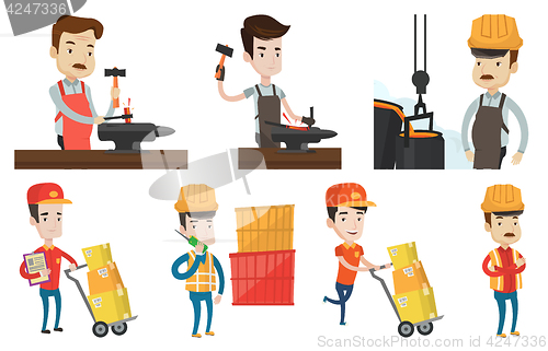 Image of Vector set of industrial workers.