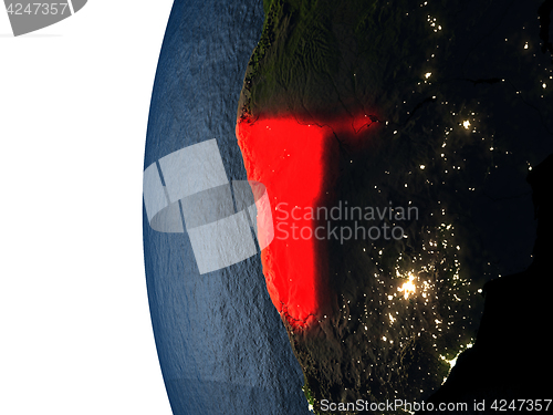 Image of Sunset over Namibia from space
