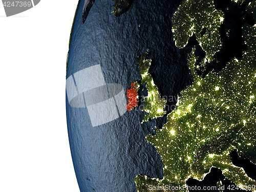 Image of Sunset over Ireland from space