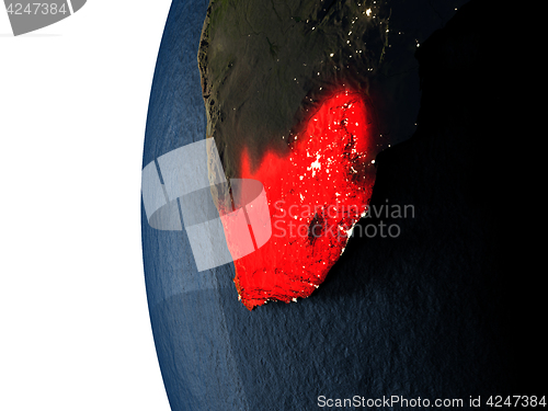 Image of Sunset over South Africa from space