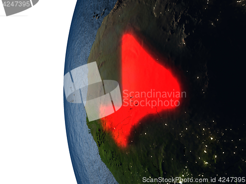 Image of Sunset over Mali from space