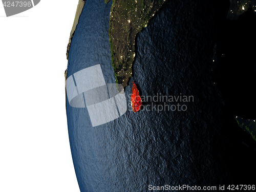 Image of Sunset over Sri Lanka from space