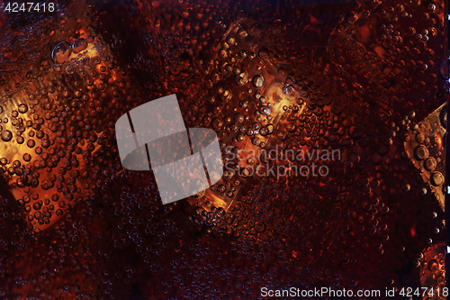 Image of cola drink with ice cubes texture