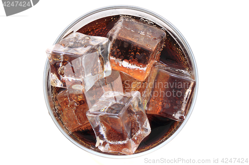 Image of cola with ice cubes texture