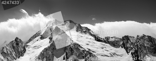 Image of Black and white mountain panorama