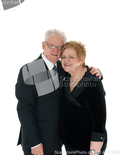 Image of Lovely older couple embracing.