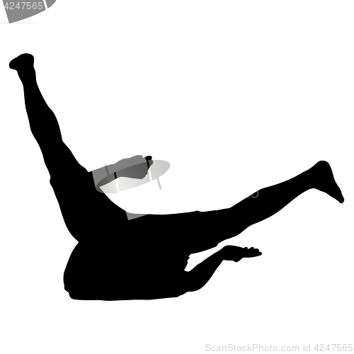 Image of Black Silhouettes breakdancer on a white background