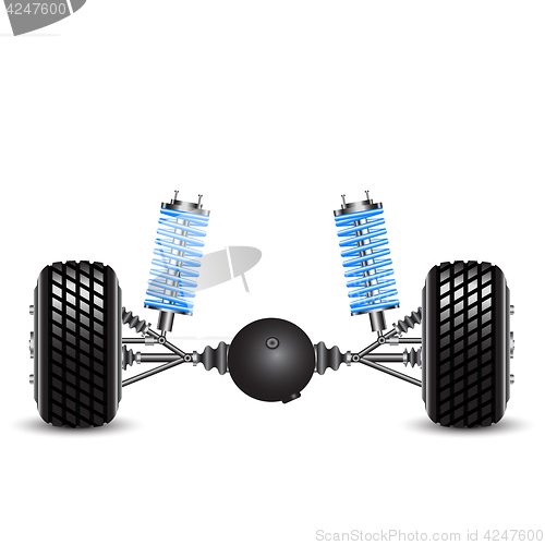 Image of Rear suspension of the car springs and differential