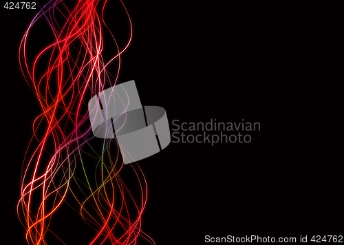 Image of wave lines neon edge