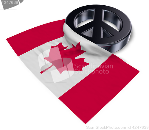 Image of peace symbol and flag of canada - 3d rendering