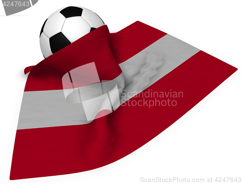 Image of socce rball and flag of austria - 3d rendering