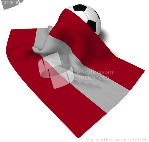 Image of soccer ball and flag of austria - 3d rendering