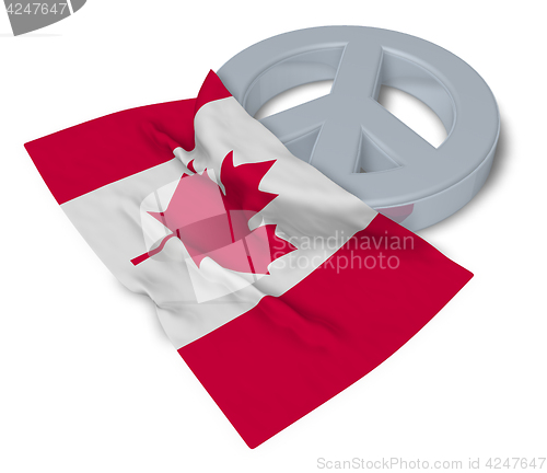 Image of peace symbol and flag of canada - 3d rendering