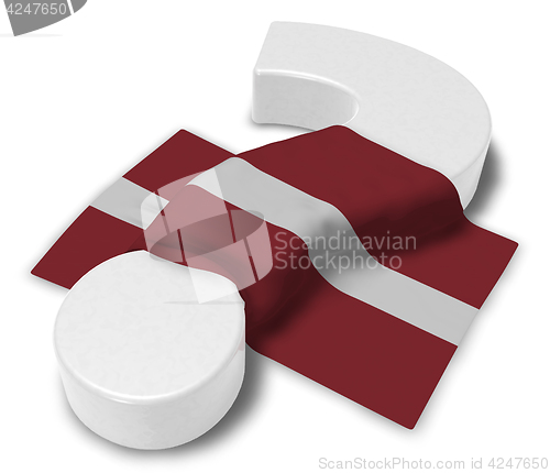 Image of question mark and flag of latvia - 3d illustration