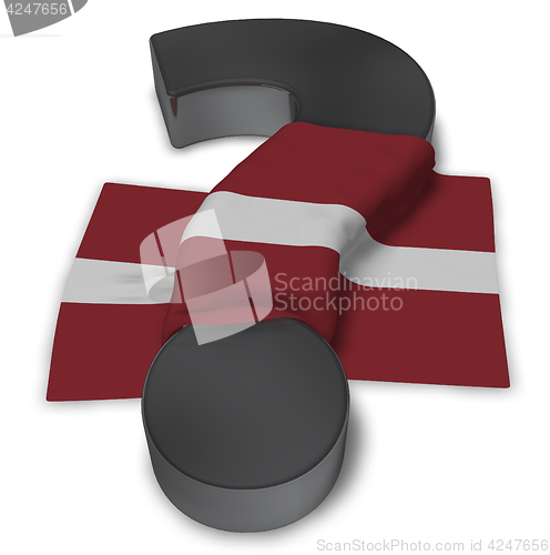 Image of question mark and flag of latvia - 3d illustration